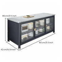 Sintered Stone Top Sideboard Large Capacity Kitchen Storage Cabinet Scratch Resistant Kitchen Buffet Cabinet for Homeowners, Pantry, Entryway, Hallway