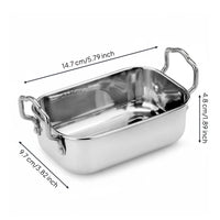 Stainless Steel Salad Bowl Stainless Steel Food Tray Easy to Clean Rectangular Serving Pan for Home Cooks, Restaurant, Party