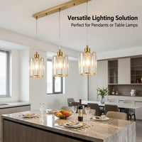 Glass Ceiling Light Shade with Cylindrical Design for Pendant and Table Lamp, Lustrous Finish Bedroom Decor