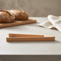 Wooden Food Clip Unwaxed Serving Tongs Slim Arms