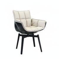 Curved Supportrest Pedestal Chair Modern-Designd Dining Seat Rotating Function Thickly Padded Pad for Design Aficionados