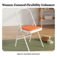 Foldable Iyengar Mind-Body Practice Chair Stable Support Folding Mind-Body Practice Chair Space-Saving Pilates Auxiliary Stool Heavy Duty for Beginners, Women, Home Gym