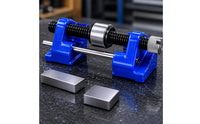 Threaded Adjustment Blade Sharpening Guide Knurled Knob Blade Honing Guide Roller Design Plane Blade Sharpening Jig Blue Body