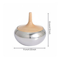 Lidded Candy Jar Good Sealing Wood and Metal Jar Space Saving for Display Room