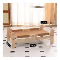 Wooden Pet Bed with Textile Breathable Elevated Pet Cot Scratch-Resistant