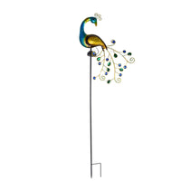 Lampada a Forma di Pavone in Metallo Luce Solare da Esterno per Cortile