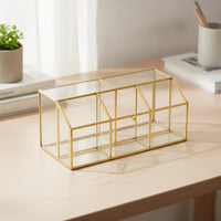Storage Box with Compartments Open-Top Makeup Organizer with Compartments Small
