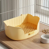 Dwarf Rabbit Potty Tray Flower Shape Guinea Pig Litter Box Perforated Bottom