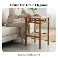 Chinese Design Design Small Occasional Table Solid Wood Construction Square Wooden Pedestal Traditional Joinery Tea Stand Decorative for Culture Enthusiasts, Apartment Dwellers, Living Room, Bedroom, Balcony, Office