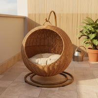 Imitation Rattan Cat Hammock Breathable Rattan Cat Nest Space-Saving for Small Pets