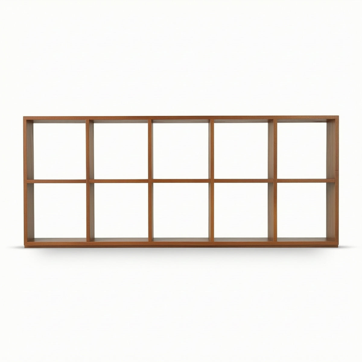Wooden Shelf with 10 Compartments Space-Saving Wall-Mounted Display Shelf Compact for Collectors, Bedroom, Entryway