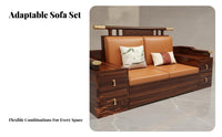 Modern Chinese design Multi-Functional Sofa with Storage two-seasonSeason Comfort Wooden Sofa with Storage Drawers sturdy Wood Frame Living Room Furniture Minimalist Design for Apartment Dwellers, Families, Homeowners, Lounge Area, Reception Hall