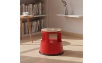 Heavy-Duty Rolling Step Stool Anti-Slip Kick Step Stool Industrial-Strength Retractable for Library