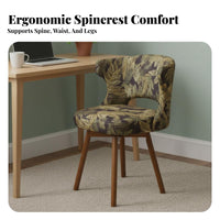 Retro Design Swivel Barrel Armchair Soft Cushion Upholstered Vanity Chair Ergonomic Design Household Furniture Curved Backrest for Home Office Workers, Students, Book Lovers, Living Room, Reading Nook, Bedroom