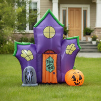 Inflatable Haunted House Outdoor Haunted House Yard Inflatable for Trick-or-Treaters, Lawn