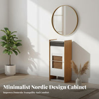 Shoe Storage Cabinet Large Capacity Footwear Organizer Entryway Cabinet Space Saving Structure with Ventilated Doors and Metal Bar Suitable for Apartment Dwellers Homeowners Foyer Hallway Living Room
