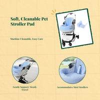 Ultra-Soft Pet Stroller Pad, Removable, Foldable, Lace