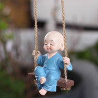 Car Rearview Mirror Hanging Ornament Creative Design Resin Buddha Boy Statue