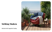 Upholstered Rotating Armchair Italian Design Round Rotating Armchair Winter & Summer Use Plush Feel Fabric for Readers