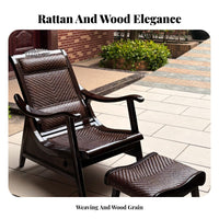 Adjustable Woven Lounger Ergonomic Design Adjustable Support Lounger Long-Lasting Frame Extendable Footrest for Adults, Bedroom