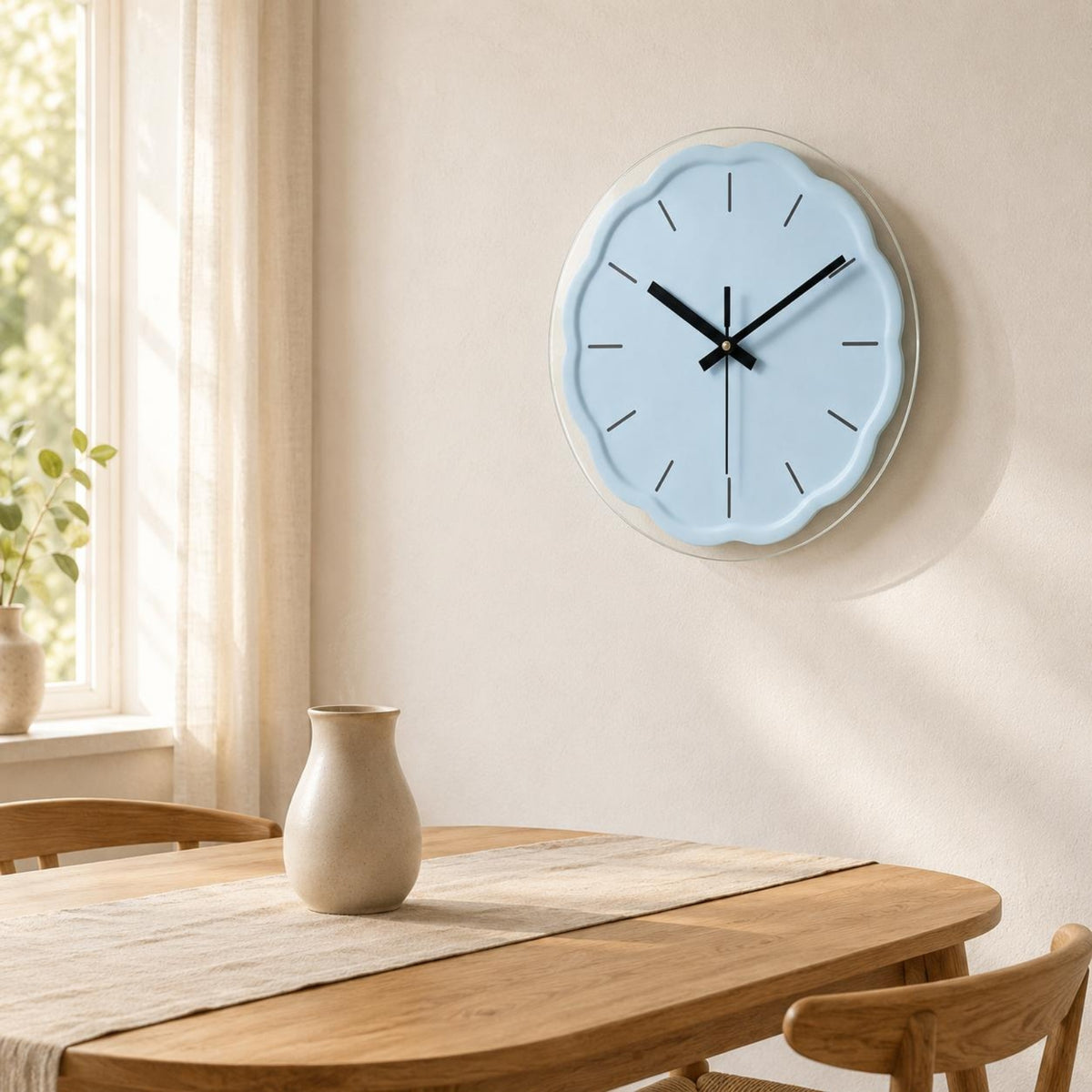 Round Glass Wall Circular Timepiece Decorative Noiseless Wall Circular Timepiece