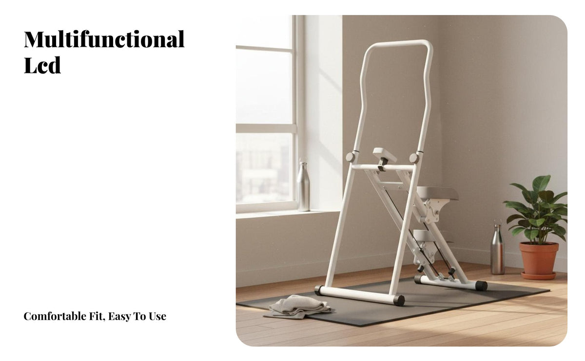 Anti-Slip Pedals Foldable Climbing Machine LED Monitor Foldable Cardio Climber Heavy-Duty Construction Home Fitness Stepper Stable Triangular Structure for Beginners, Adults, Seniors, Indoor, Small Apartments, Strength Training, Living Room