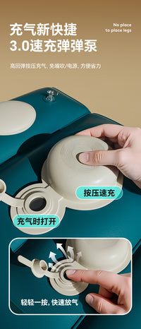 充气脚凳便携充气脚垫旅行神器腿凳飞机高铁用可调节高度无座神器