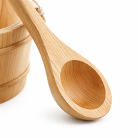Home Sauna Wooden Bucket and Ladle Set with Four Liter Capacity, Insert Liner for Steam Room, Wood Accessories for
