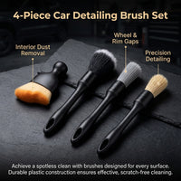 Car Detailing Kit Bagged Cleaning Brush Set Synthetic Bristles Wheels Interior