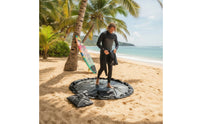 Portable Beach Changing Mat Foldable Changing Mat with Pouch Drawstring Bag Round for Surfers, Swimmers, Poolside