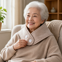 Neck Warmer with Pockets and Adjustable Buttons for Shoulder and Cervical Spine Support