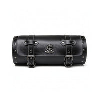 Biker-Style Motorcycle Hanging Bag Riveted Motorcycle Bag with Skull Emblem Structured Saddlebag Long-Lasting for Bikers