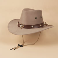 Cowboy Hat with Heart Ornament Decorated Western Hat with Chin Cord Wide Brim for Girls, Young Children, Dress-up, Costume Parties, Photo Shoots