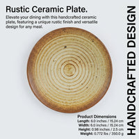 Retro Ceramic Plate, 15-15.9cm Diameter, Brown