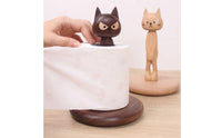 Wooden Feline Paper Towel Holder Minimalist Feline Paper Towel Stand Tabletop