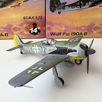 1/72 Scale WWII German FW190 Fighter Aircraft Model, Collectible Display