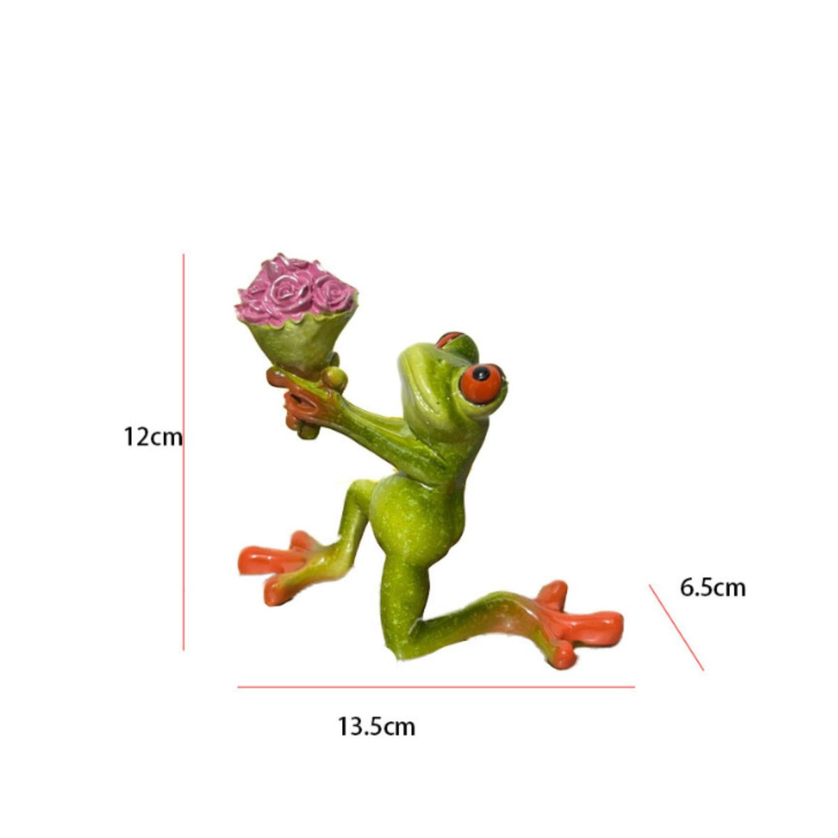 Flower Frog Figurine Nordic Design Frog Figurine Gift Idea for Garden, Desktop