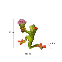 Flower Frog Figurine Nordic Design Frog Figurine Gift Idea for Garden, Desktop