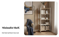 No Assembly Required Foldable Multi-Tier Rack Large Capacity foldable Rolling Shelf sturdy Duty Shelving Unit Movable with casters for Homeowners, Students, Office Workers, Kitchen, Pantry, Garage, Closet