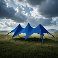 Three-Peak Canopy Tent Heavy Duty Star Canopy with Poles Tear-Resistant Large Outdoor Pavilion for Event Planners, Campers, Festivals, Camping