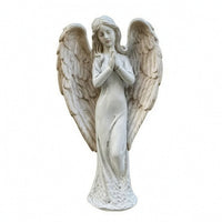 Praying Angel Sculpture Gray Praying Angel Figurine Serene for Desk