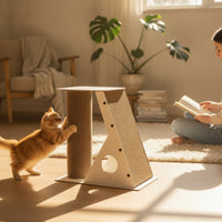 Cat Scratching Tree with Perch Modern Feline Furniture with Scratching Posts Floor-Standing Play House Cats, Living Room