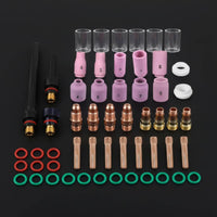 55 Pieces -17/18/26 Consumables Set Clear Weld Pool View Torch Consumables Kit Heat-Resistant Torch Accessory Pack for Metalwork