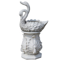 Garden Swan Flower Pot with Roman Column Decorative Ornament