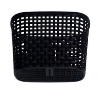 Imitation Wicker Bike Basket with Hardware Woven-Look Plastic Cycle Basket Sturdy Lightweight for Commuting