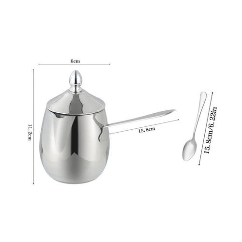Oval-Shaped Coffee Pot with Lid Latte Art Pitcher Easy to Clean for Home, Cafe