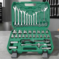 37-Piece Automotive Repair Tool Kit 72-Tooth Socket Wrench Kit with Case Travel-Friendly Socket Set with Ratchet Heavy-Duty for Mechanics