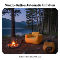 Indoor and Outdoor Use Wind-Pouch Sofa No Pump Required Inflatable Couch Thickened Material Air Lounger Lightweight for high-tech fabric& travelers, Beach Lovers, Beach& travelers, Music high-tech fabrics, Camping, rearyard, Living Room