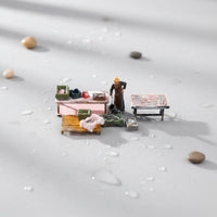 Seafood Seller Seller Figurine Scene Display Market Stall Model Realistic