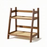 Trapezoid Storage Rack Space-Saving Display Shelf Natural for Kitchen Countertop